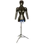 Inflatable Female Torso w/ Head & Arms, with MS12 Stand, Black